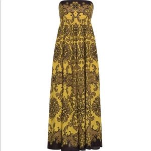 Zimmermann Nina Bandeau midi dress. mustard print